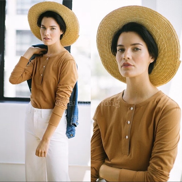 Tradlands Tops - TRADLANDS Sawyer Long Sleeve Henley in Sienna